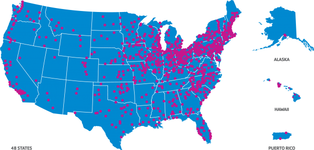 US Map of Y Association